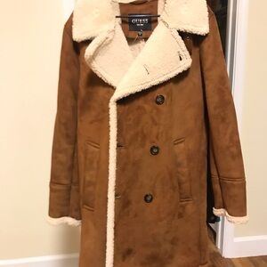 GUESS Men’s Faux-Shearling Overcoat